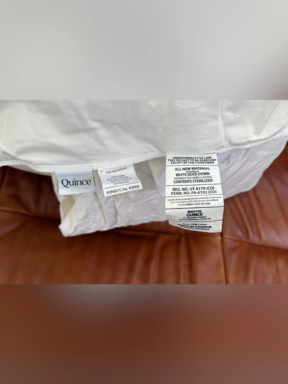 NWB Quince Lightweight Premium Down Duvet Insert